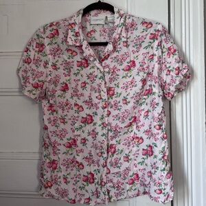 Liz Claiborne Pink Floral Casual Shirt